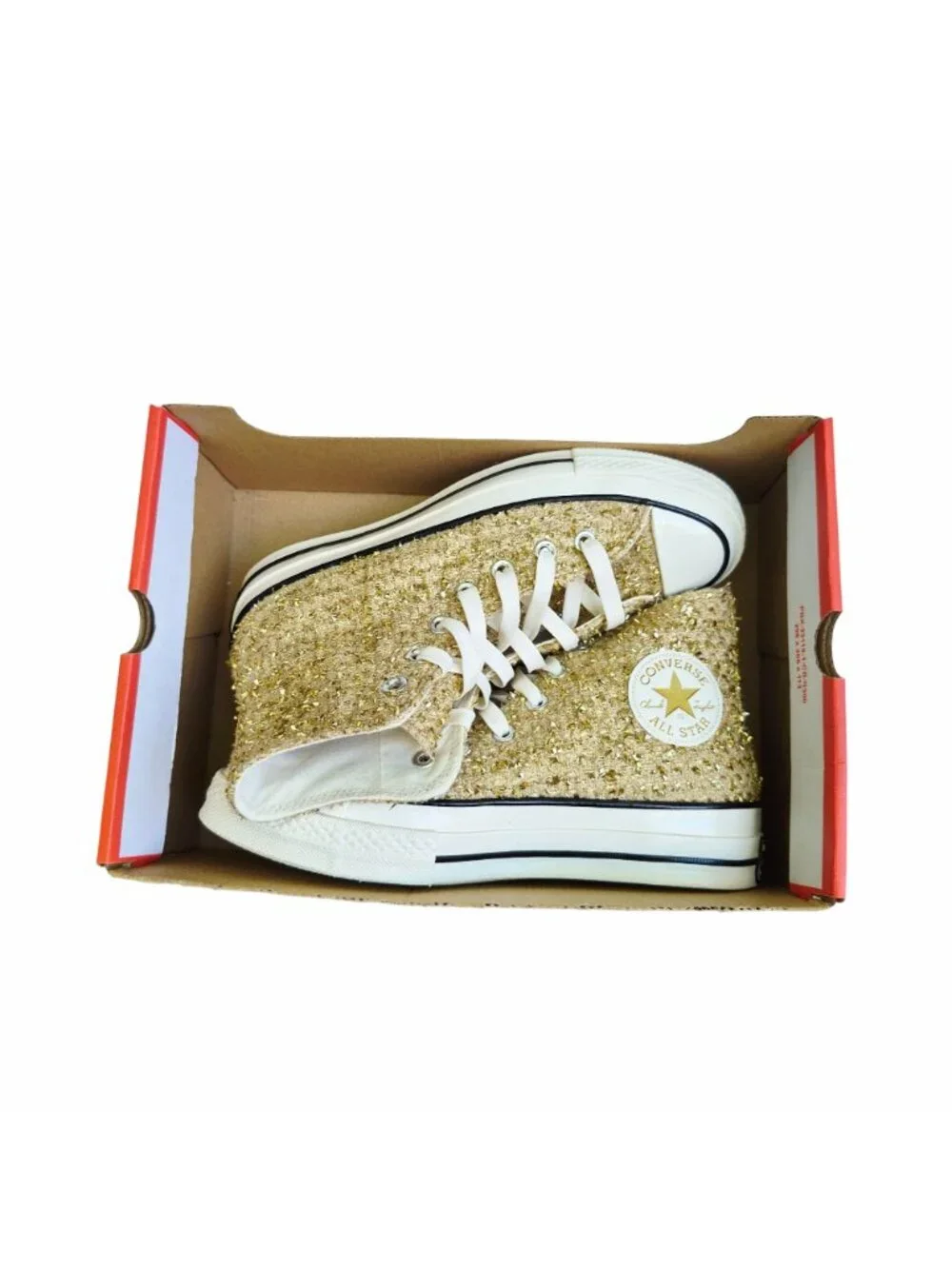 ⭐Converse Chuck 70 Hi Metallic Sz 7.5 Women's shoes Sneakers Gold White A16401C